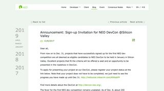Announcement: Sign-up Invitation for NEO DevCon @Silicon Valley ...