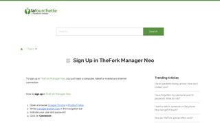 Sign Up in TheFork Manager Neo