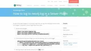 Neo4j : How to log to neo4j.log in a Server Plugin - Neo4j Graph ...