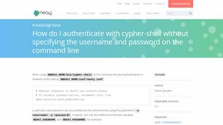 Neo4j : How do I authenticate with cypher-shell without specifying the ...
