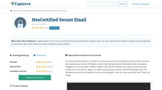 NeoCertified Secure Email Reviews and Pricing - 2019 - Capterra