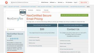 NeoCertified Secure Email Pricing 2019 | G2 Crowd