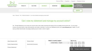 Can I view my statement and manage my account online? | Neopost ...