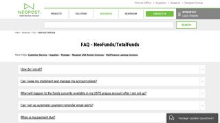 FAQ - NeoFunds/TotalFunds | Neopost USA
