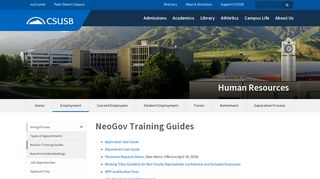 NeoGov Training Guides | CSUSB