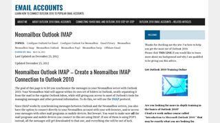 Neomailbox Outlook IMAP – Email Accounts - Living With Outlook 2010