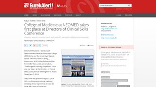College of Medicine at NEOMED takes first place at Directors of ...