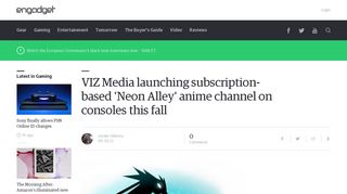 VIZ Media launching subscription-based 'Neon Alley' anime channel ...