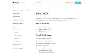 Neo (NEO) – Ledger Support