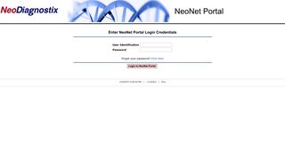 NeoNet - Enter NeoNet Portal Login Credentials