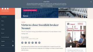 Virtu to close Swedish broker Neonet - Financial News