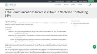 Tata Communications Increases Stake in Neotel to Controlling 56%