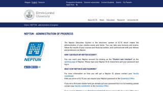 NEPTUN - administration of progress - ELTE
