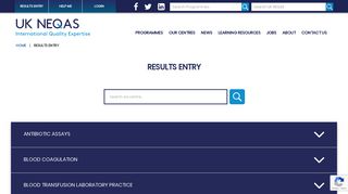 Results Entry - UK NEQAS | External Quality Assessment Services