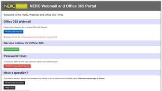 NERC Webmail and Office 365 Portal