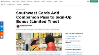 Southwest Cards Add Companion Pass to Sign-Up Bonus (Limited ...