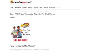 Earn FREE Nerf Products: Sign Up For Nerf Perks Now!!