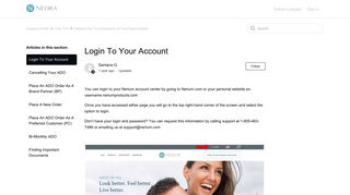 Login To Your Account - Support Center - Nerium