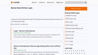 Nerium Brand Partner Login