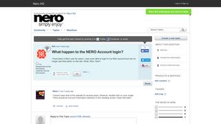 What happen to the NERO Account login? - Nero Forum