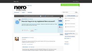 How do I log-in to my registered Nero account? - Nero Forum