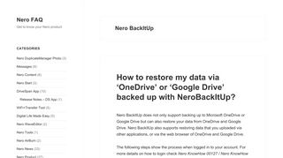 Nero BackItUp – Nero FAQ