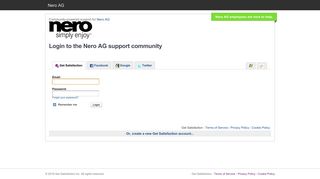 Login to the Nero AG support community - Nero Forum