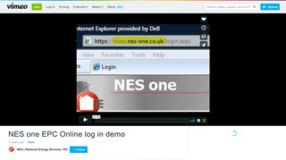 NES one EPC Online log in demo on Vimeo