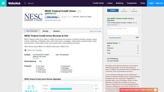 NESC Federal Credit Union Reviews - WalletHub