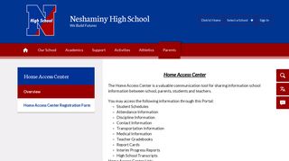 Home Access Center / Overview - Neshaminy School District