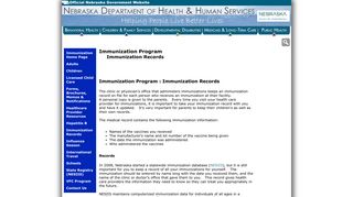 ImmunizationRecords - DHHS - Nebraska.gov