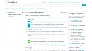 Log in to the Web Interface (Tenable.sc) - Nessus Documentation