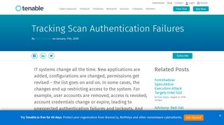 Tracking Scan Authentication Failures - Blog | Tenable®