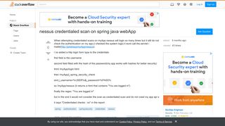 nessus credentialed scan on spring java webApp - Stack Overflow