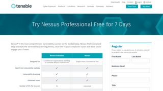 Try Nessus Professional Free for 7 Days | Tenable®