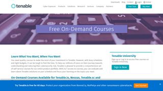Free On-Demand Training | Tenable®