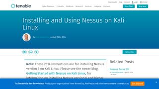 Installing and Using Nessus on Kali Linux - Blog | Tenable®