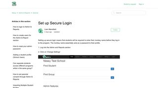 Set up Secure Login – Nessy