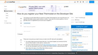 How do you register your Nest Thermostat on the Developer Site ...