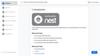 Works with Nest API Quick Start Guide - Google Codelabs