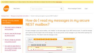 Reading your secure mailbox | NEST Employer Help Centre