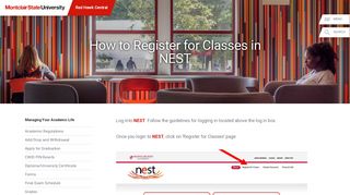 How To Register For Classes In NEST – Red Hawk Central - Montclair ...