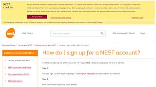 How to sign up for a NEST account | NEST Employer Help Centre