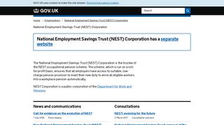 National Employment Savings Trust (NEST) Corporation - GOV.UK