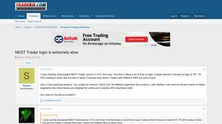 NEST Trader login is extremely slow | Traderji.com