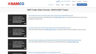 NEST Trader Tutorials | Download Samco NEST Trader Software Online