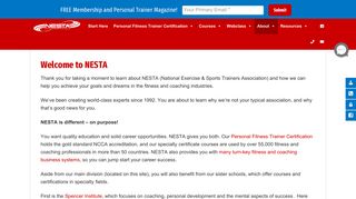 Welcome to NESTA - Personal Trainer Certification, Nutrition Courses ...