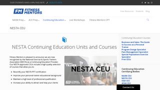 NESTA CEU& Recertification- Continuing Education Units for PFTs