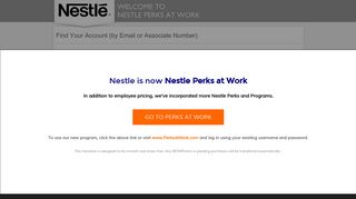 Find Your Account (by Email or Associate Number) - Nestle Perks at ...