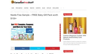 Nestle Free Sample for Canada 2018 - FREE Baby Pack worth $130+